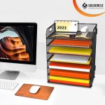 GoldOrcle 8 Tier Paper Letter Tray Organizer with Handles, Mesh Desk File Holder Storage Organization for Office School Desktop - Image 7